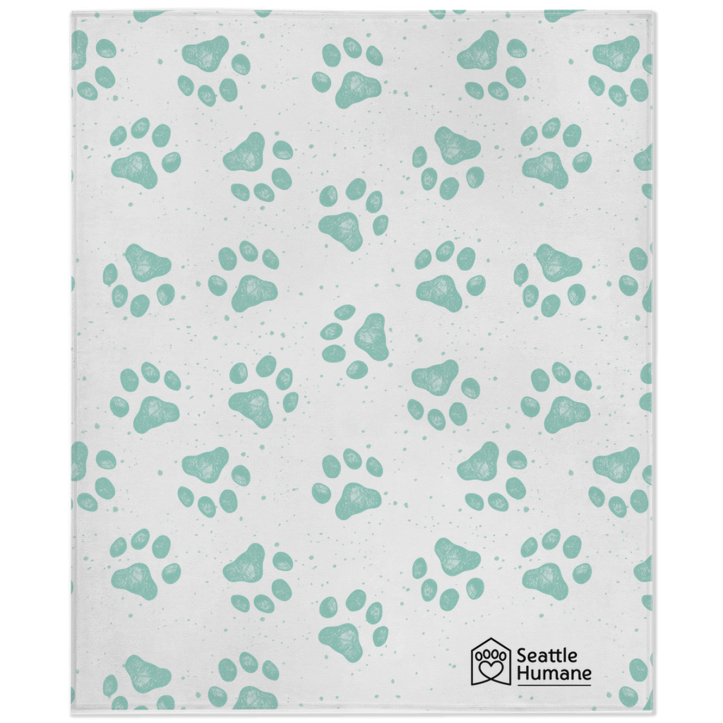 Paw Print Minky Blanket