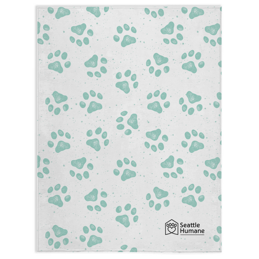 Paw Print Minky Blanket