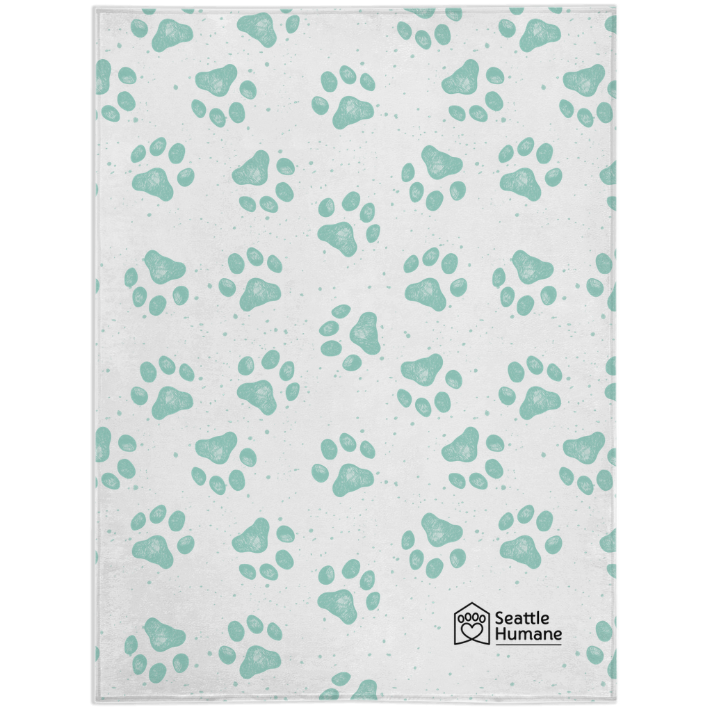 Paw Print Minky Blanket