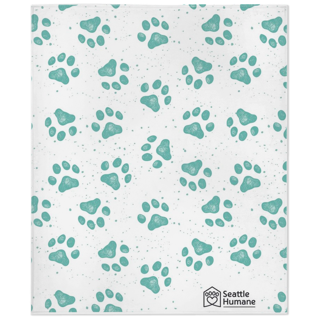 Paw Print Minky Blanket