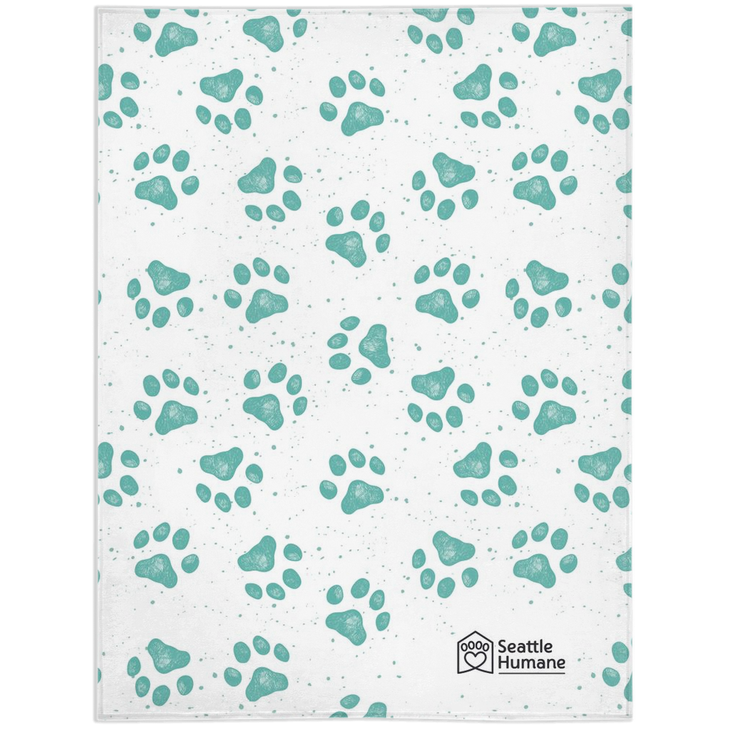 Paw Print Minky Blanket