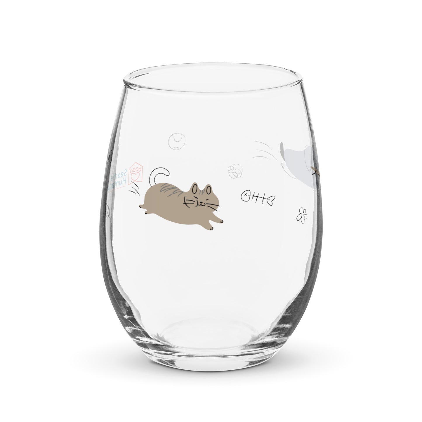 Cats & Dogs Stemless Wine Glass