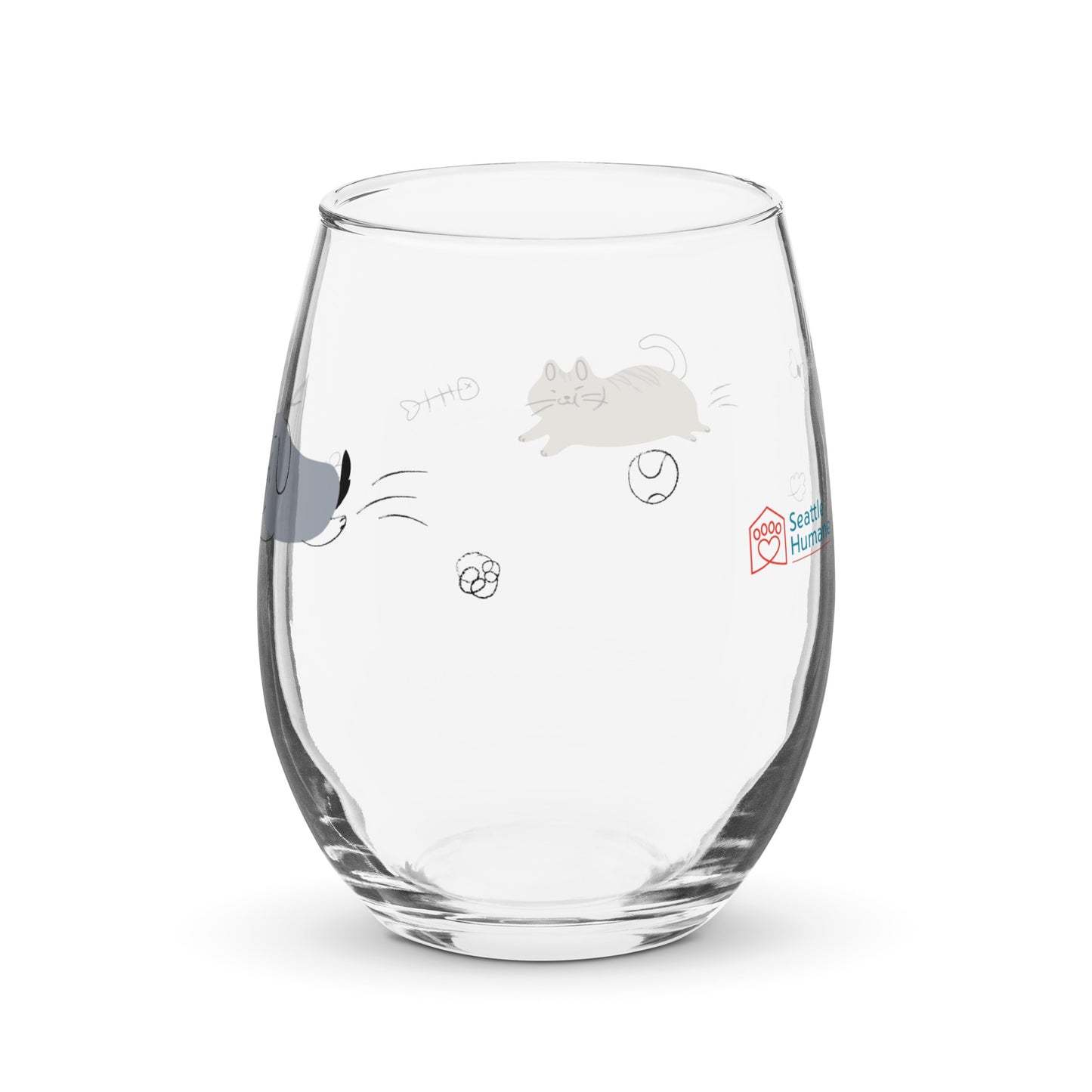 Cats & Dogs Stemless Wine Glass