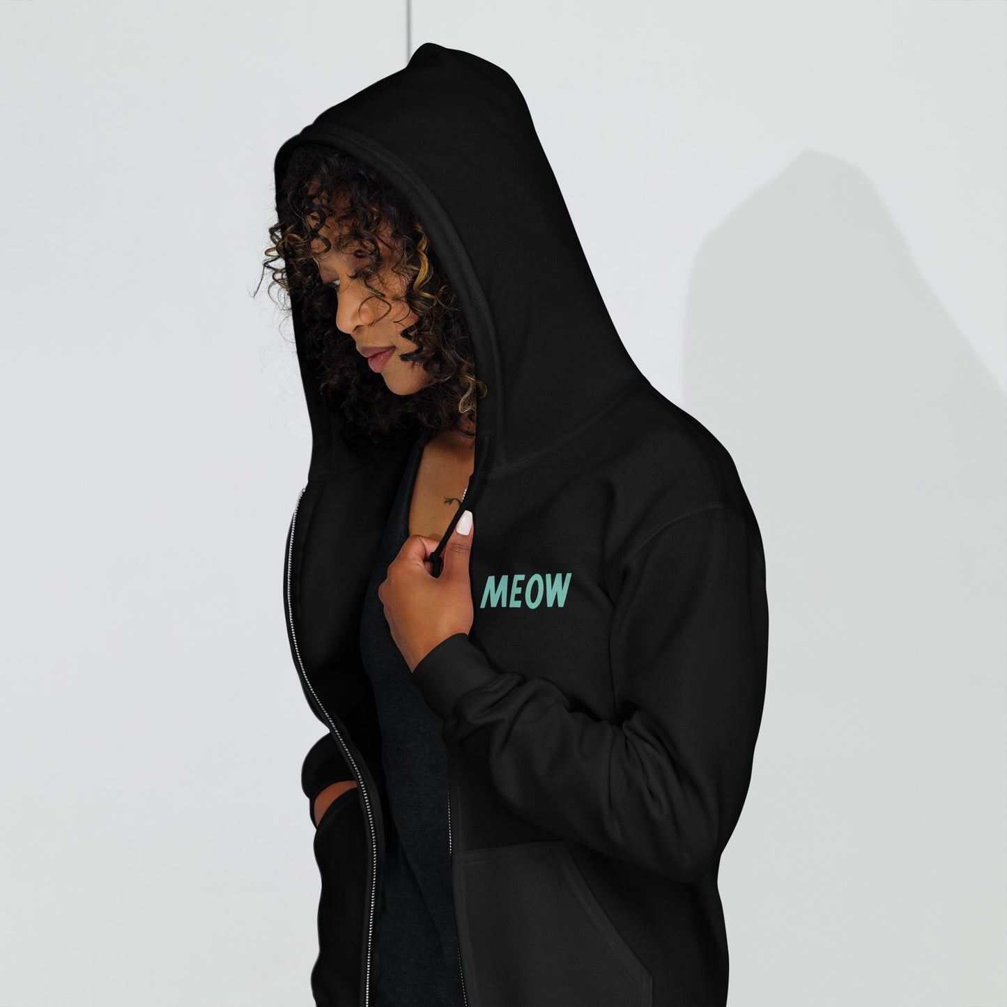 Meow Unisex Zip Hoodie